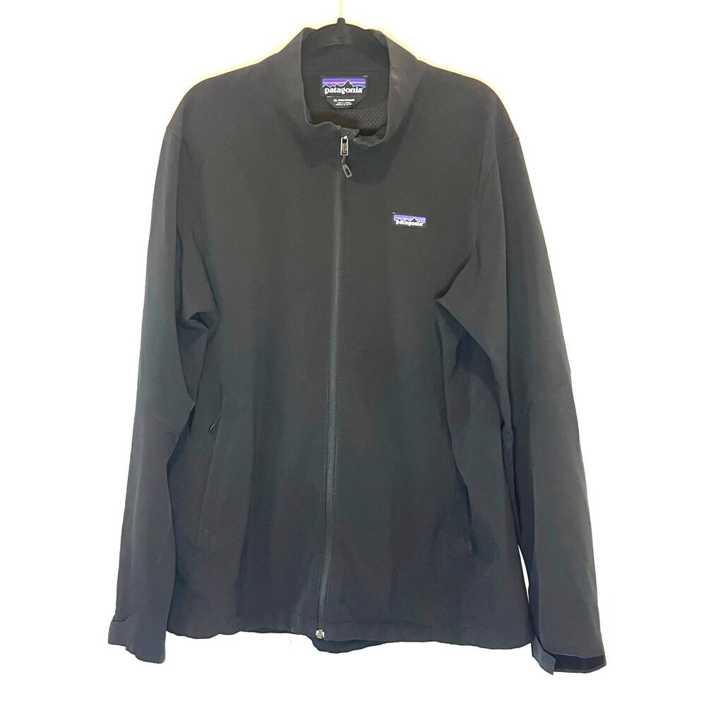 Patagonia Mens XL‎ Stretch Soft Shell Black Full Zip Coat Jacket
